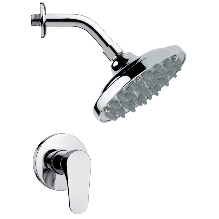 Chrome Shower Faucet Set with 6 Inch Rain Shower Head